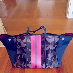 Neoprene blue camo tote bag
